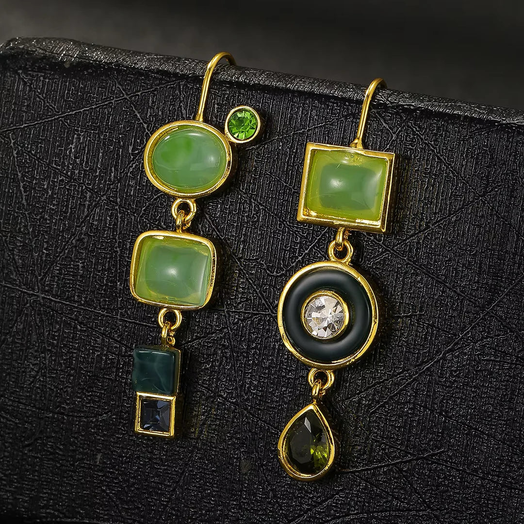 Cindy | Vintage Green Drop Earrings