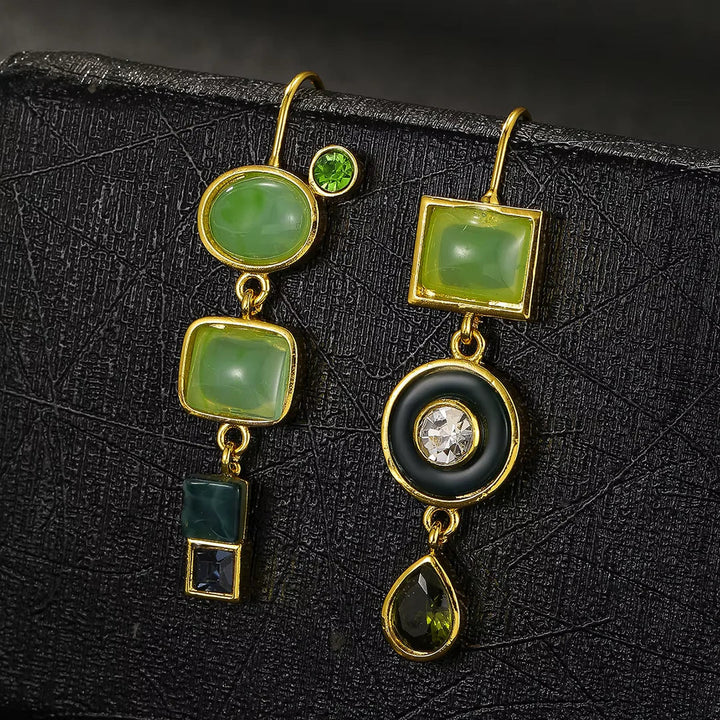 Cindy | Vintage Green Drop Earrings