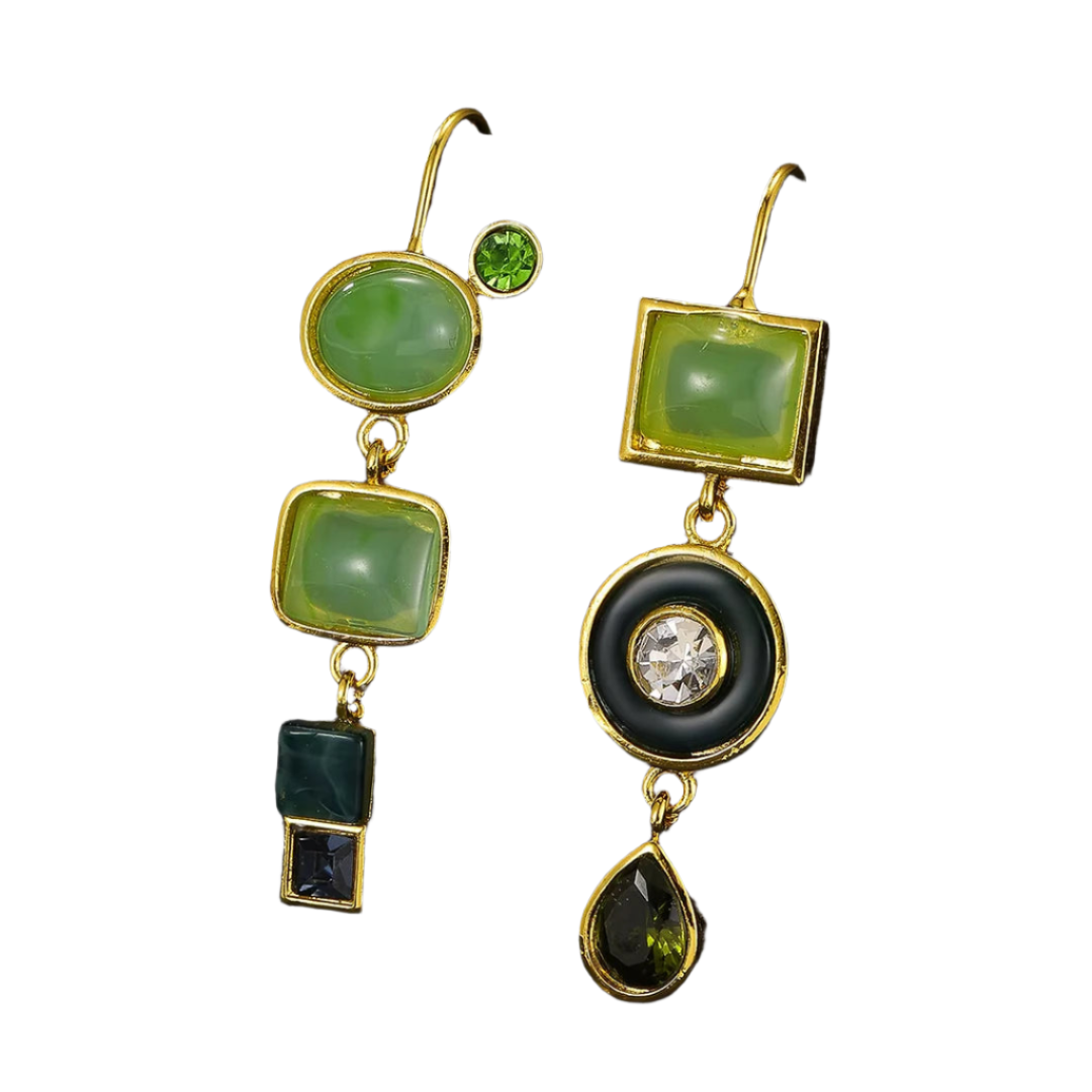 Cindy | Vintage Green Drop Earrings