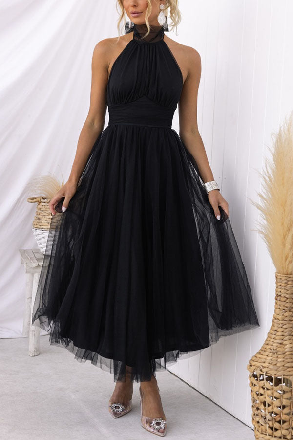 Jael - Elegant Mesh A-Line Evening Dress