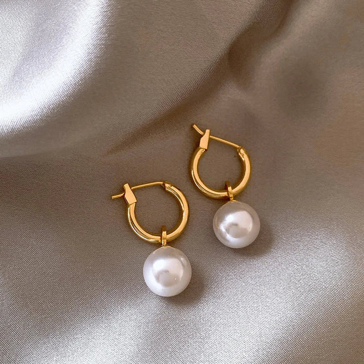 Tiesha | Elegant Gold Pearl Earrings
