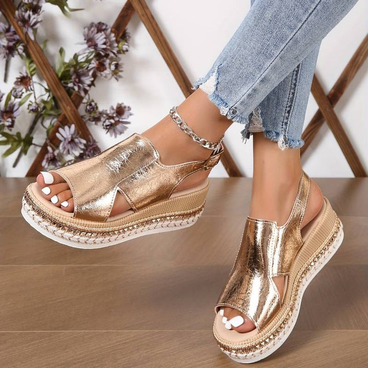 Skye | Metallic Wedge Chic Sandal