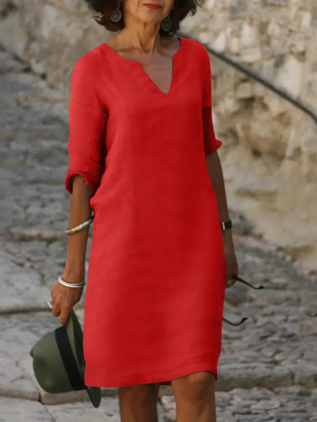 Beatrice™ - Elegant Beatrice Dress with Elevated V-Neck