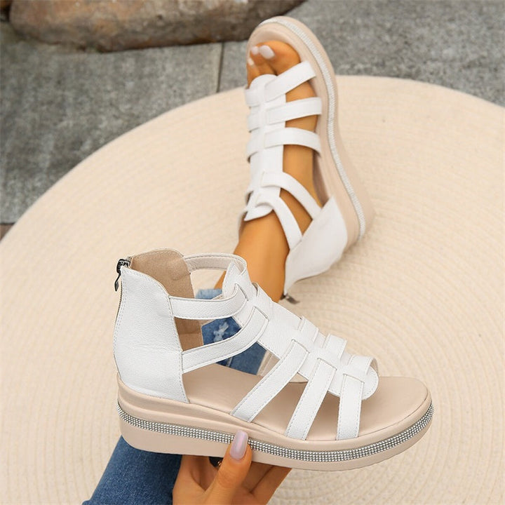 Aurelia | Rhinestone Wedge Sandals